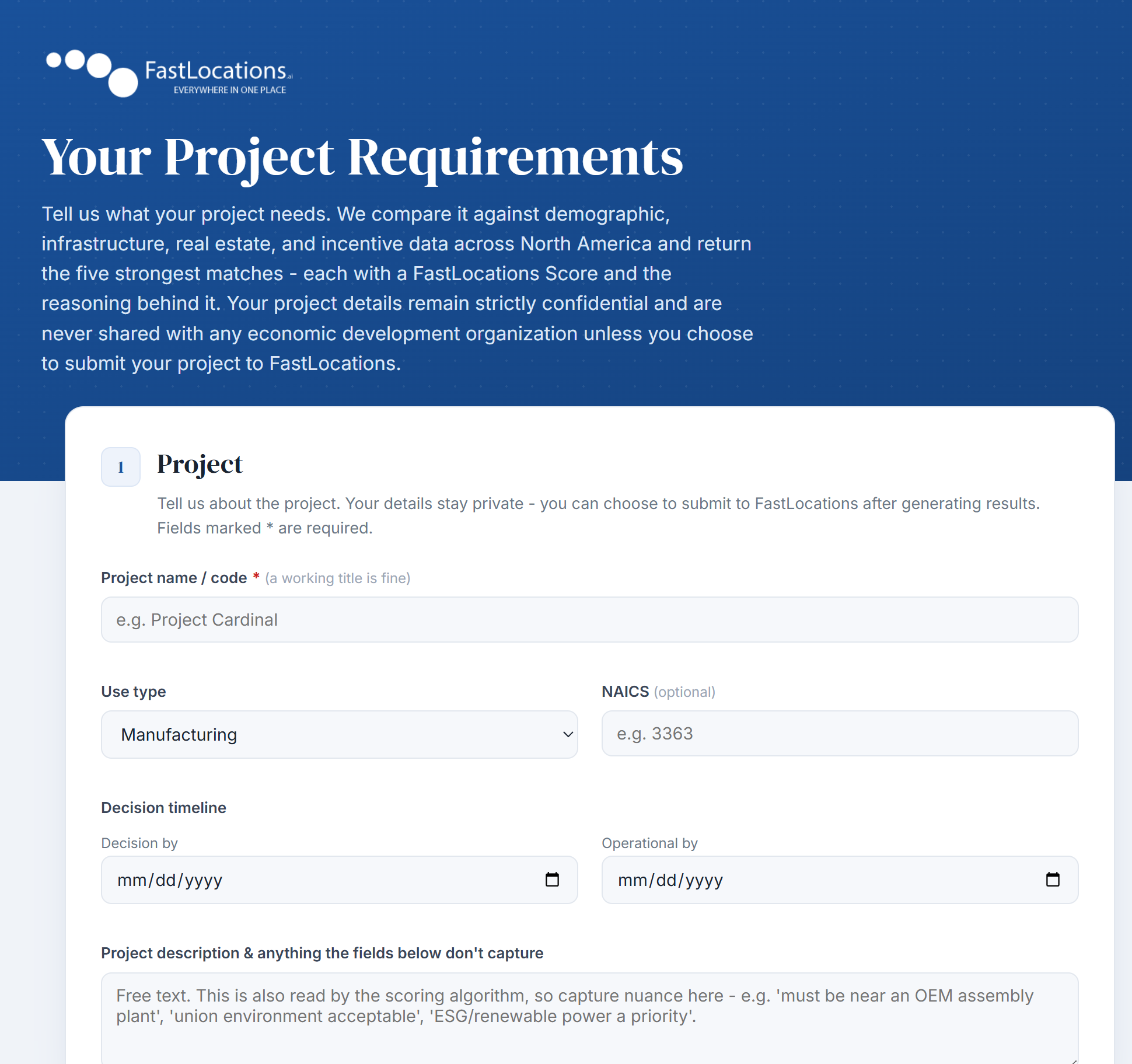 My Project — intake form